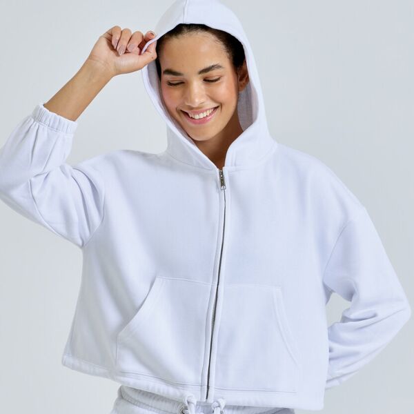 Women's TriDri® recycled cropped oversize full-zip hoodie Thumbnail